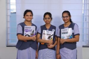 “Students studying Biology, Physics, and Chemistry at Pragathi Junior College, Hyderabad”