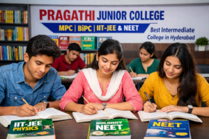 Students studying MPC and BiPC subjects at Pragathi Junior College, preparing for IIT-JEE and NEET in Hyderabad