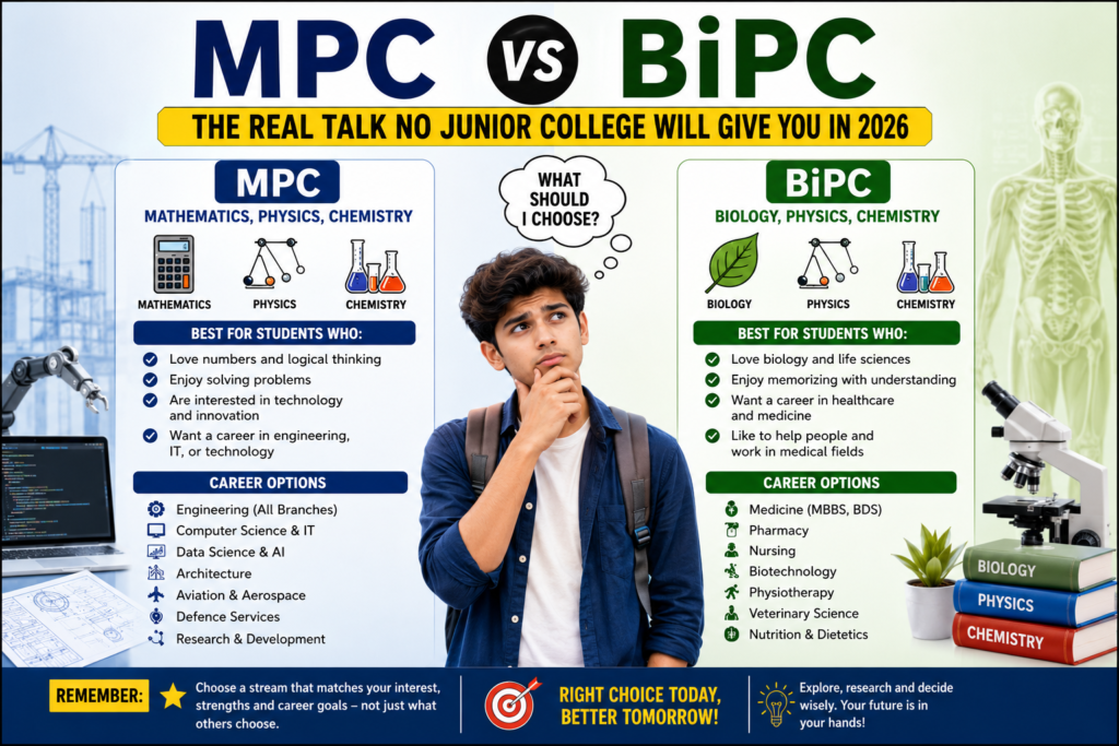 MPC vs BiPC comparison guide for 2026 students choosing the right intermediate stream