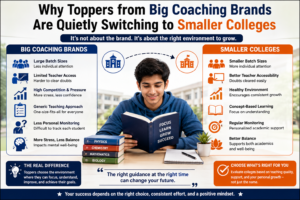 Student choosing a smaller junior college over a big coaching institute for personalized learning in 2026