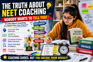 NEET aspirant studying NCERT Biology Physics and Chemistry with smart preparation strategy and coaching guidance