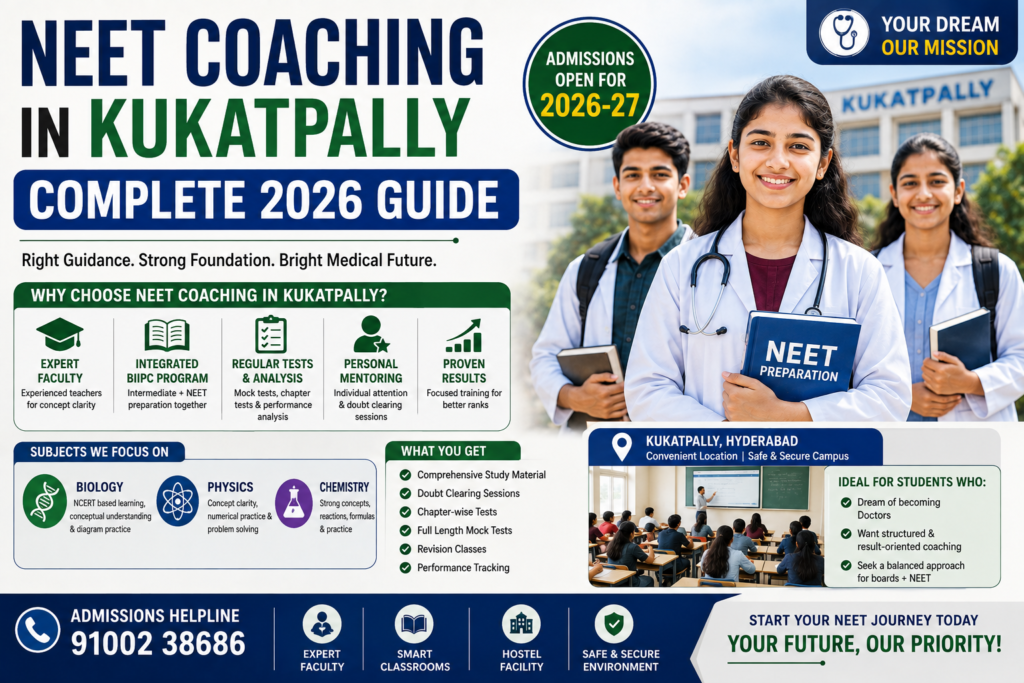 NEET coaching in Kukatpally Hyderabad with integrated BiPC and NEET preparation for 2026–27