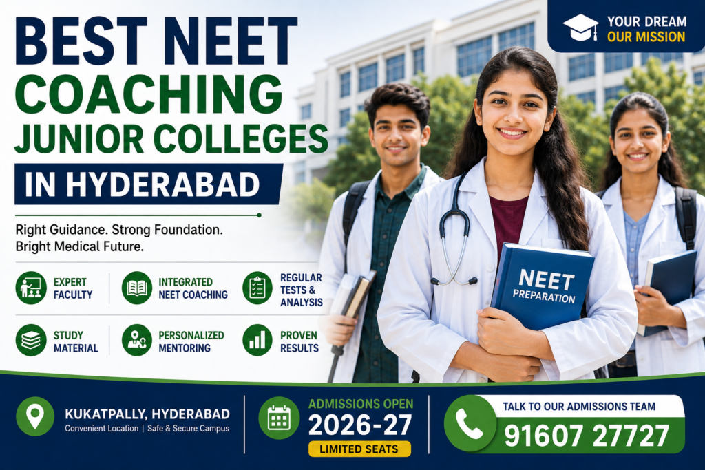 Best NEET coaching junior colleges in Hyderabad with integrated NEET preparation for BiPC students